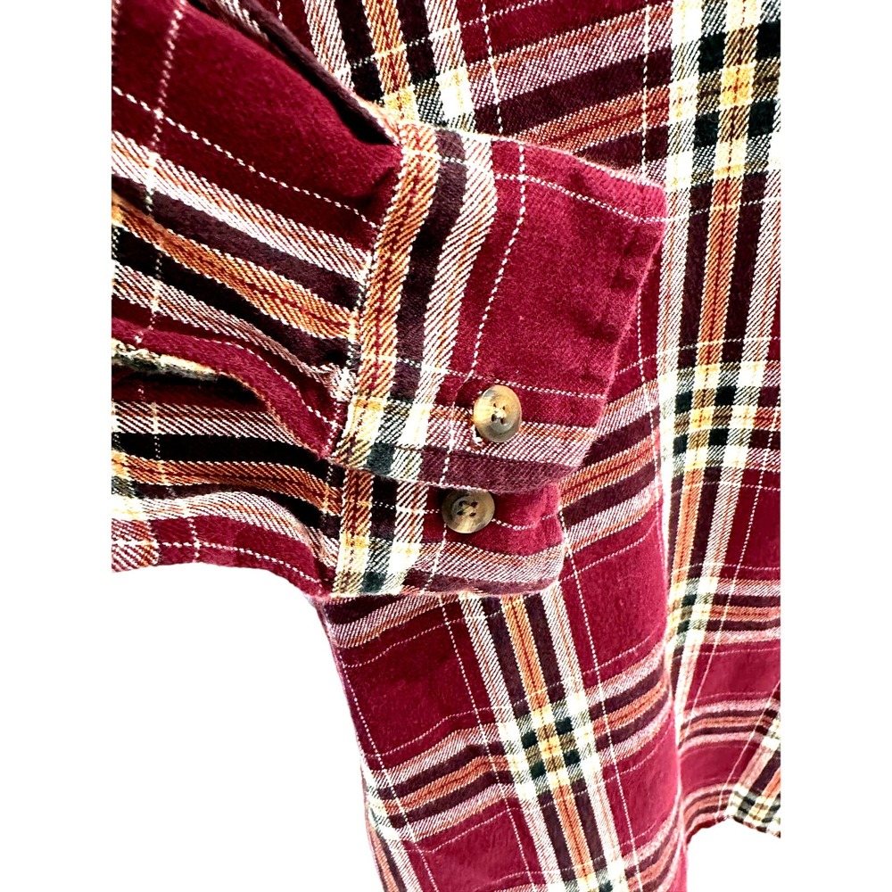 Magellan Sportswear Men’s XL Burgundy Plaid Flannel Long Sleeve Shirt - Picture 7 of 10